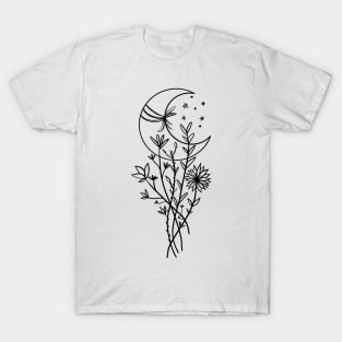 Flowers and Moon T-Shirt